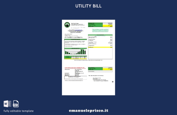stile verificato Modello di bolletta delle utenze USA Colorado Holy Cross Energy